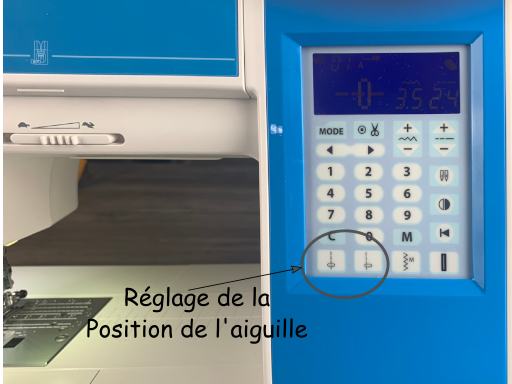 Réglage de la position de l'aiguille