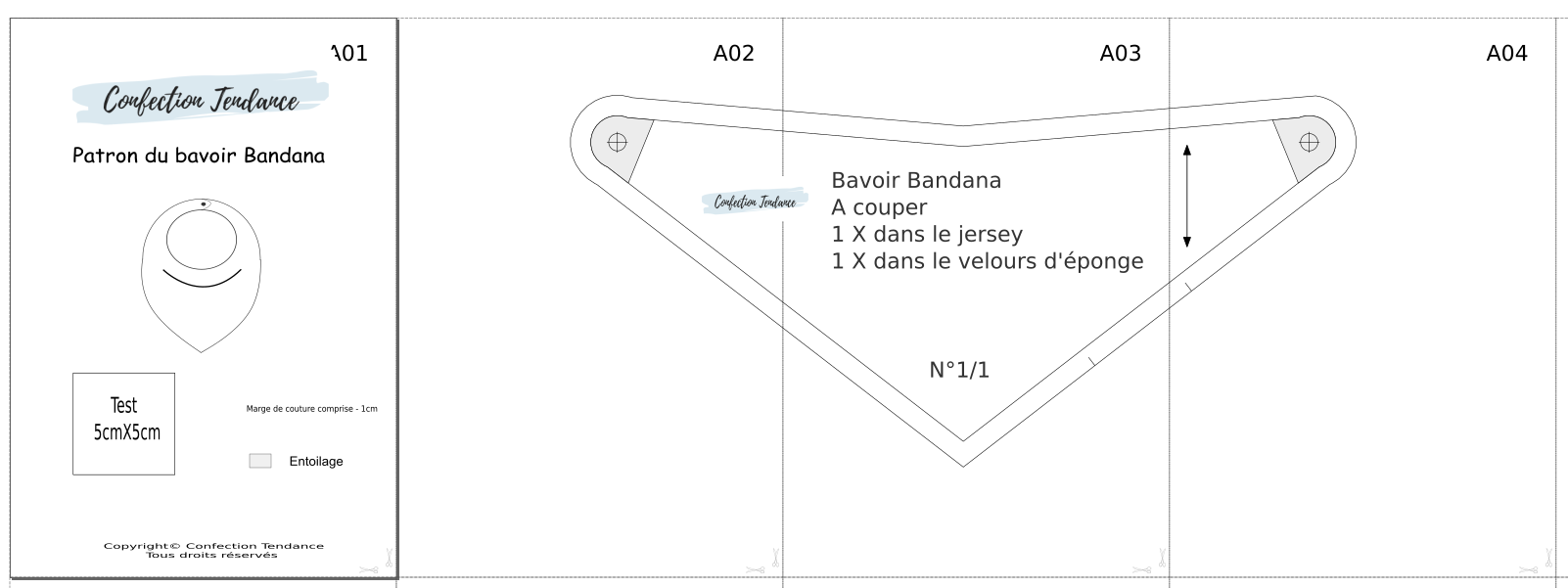 Gabarit Patron Bavoir Bandana Gratuit A Imprimer