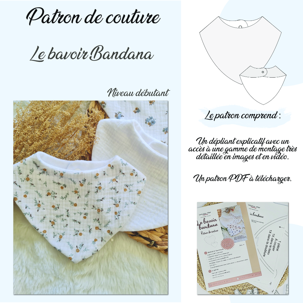 Patron du bavoir Bandana à télécharger 