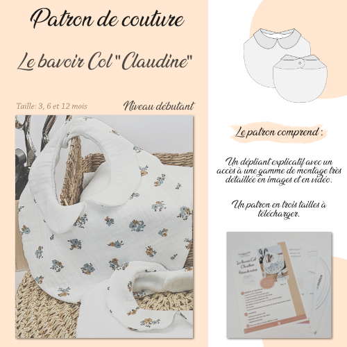 Patron de Couture Bavoir Bébé 4 en 1